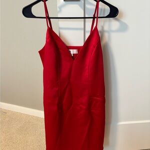 REVOLVE X by the way, red mini satin dress